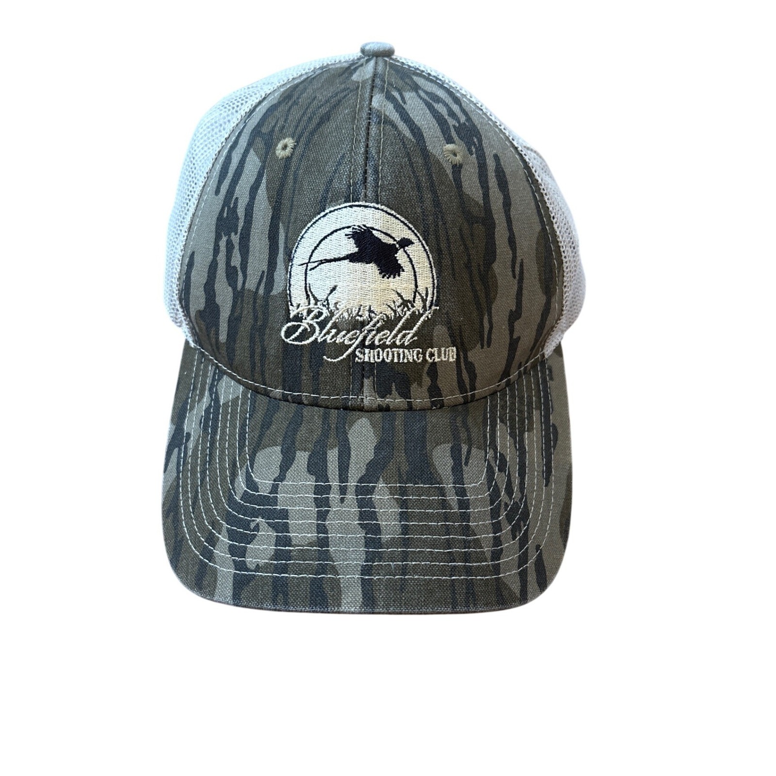 Outdoor Cap Trucker Hat Mens Camo Bluefield Shooting Club Snapback Size Osfm